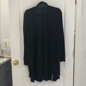 Splendid black ribbed long cardigan